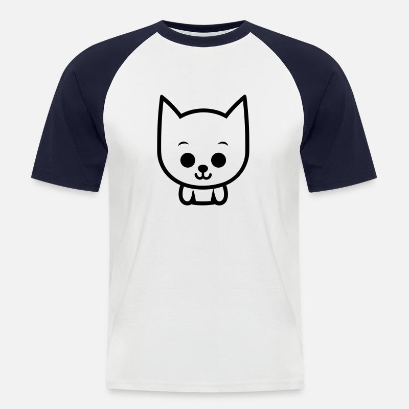 Fuchs - Männer Baseball-T-Shirt - Weiß/Navy