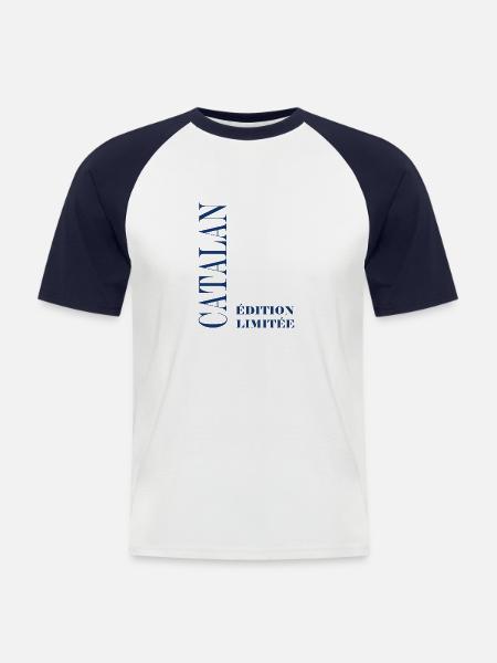 catalan - T-shirt baseball manches courtes Homme - blanc/marine