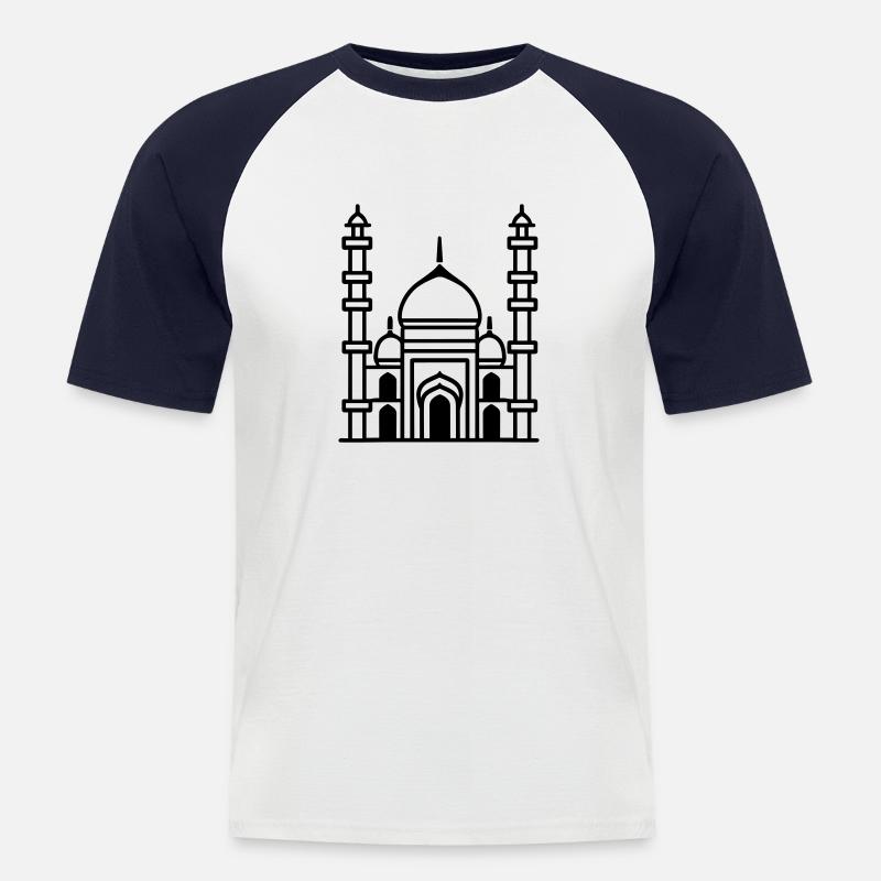 Moschee - Männer Baseball-T-Shirt - Weiß/Navy