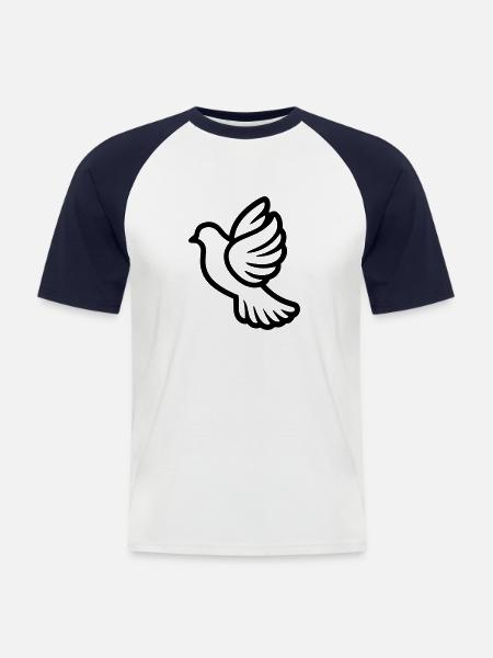 Taube - Männer Baseball-T-Shirt - Weiß/Navy