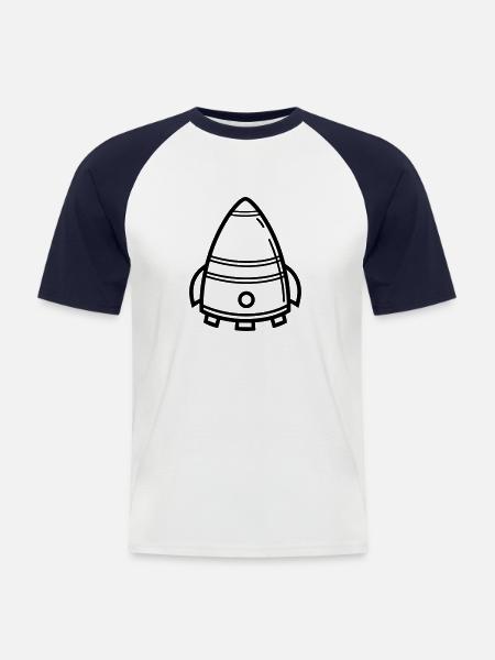 flying saucer - Men's Baseball T-Shirt - white/navy