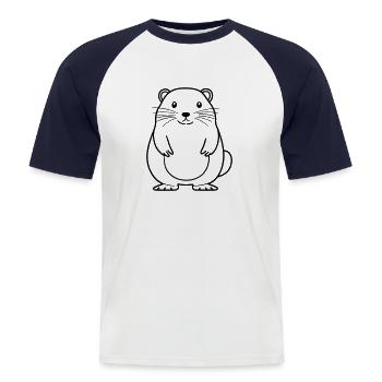 Murmeltier - Männer Baseball-T-Shirt - Weiß/Navy - Vorne - Nik (191cm)