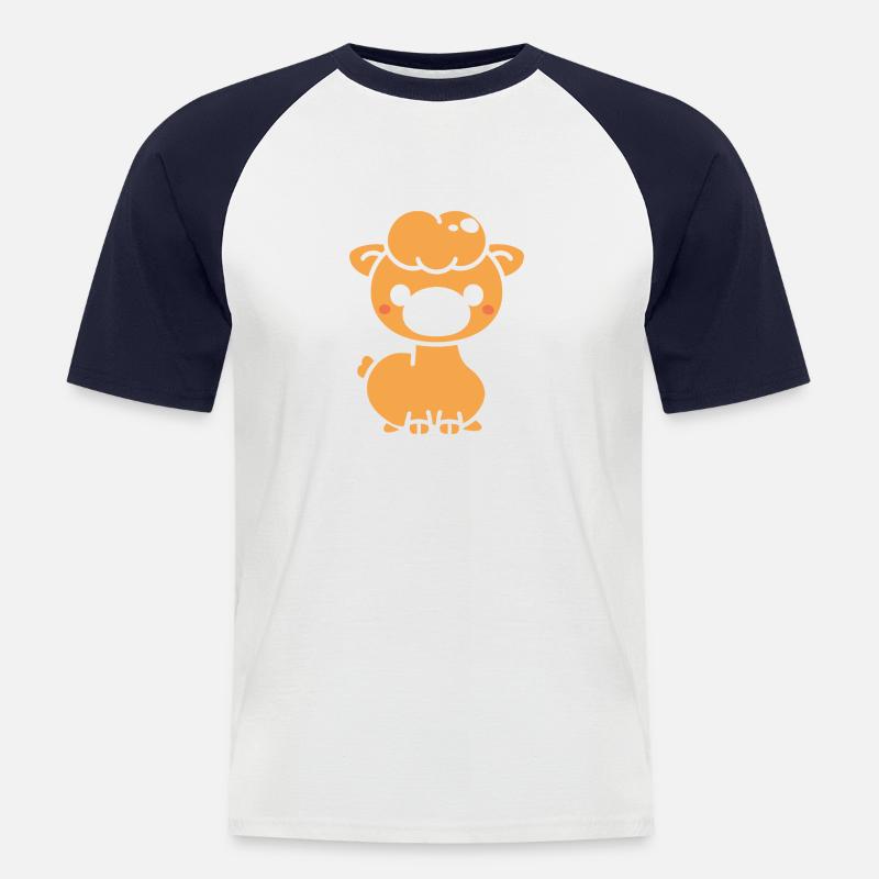 Dromedar - Männer Baseball-T-Shirt - Weiß/Navy