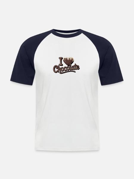 Chocolate Passion I Love Chocolate - Men's Baseball T-Shirt - white/navy