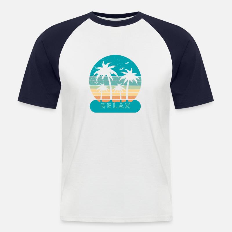 Relax - Männer Baseball-T-Shirt - Weiß/Navy