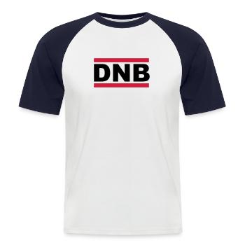 dnb_black and withe - Männer Baseball-T-Shirt - Weiß/Navy - Vorne - Nik (191cm)