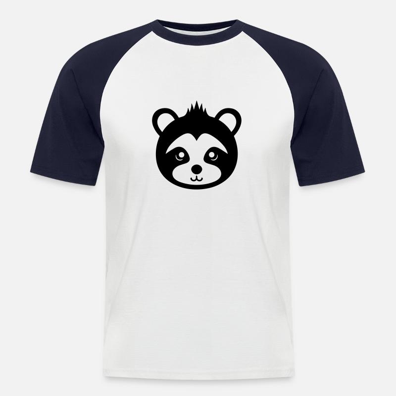 Panda-Kopf - Männer Baseball-T-Shirt - Weiß/Navy
