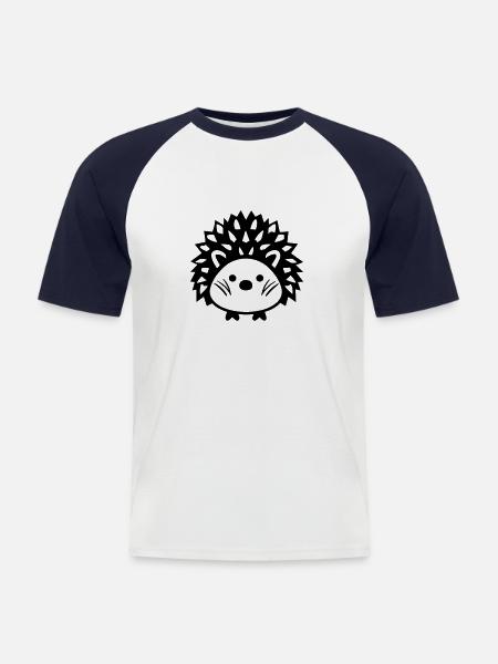 Igel - Männer Baseball-T-Shirt - Weiß/Navy