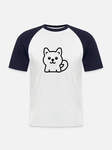 Hund - Männer Baseball-T-Shirt - Weiß/Navy