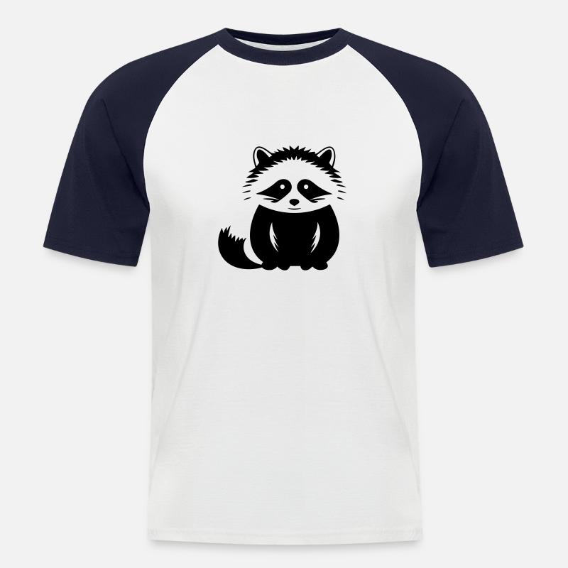 Waschbär - Männer Baseball-T-Shirt - Weiß/Navy