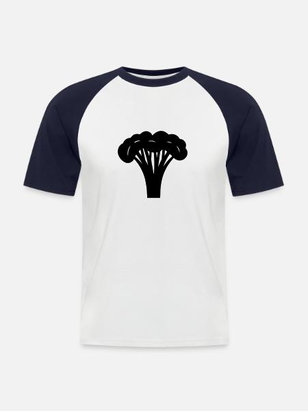 broccoli - Men's Baseball T-Shirt - white/navy
