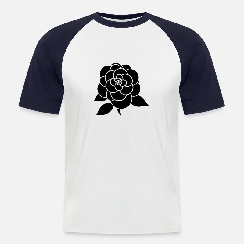 Blume Ikone - Männer Baseball-T-Shirt - Weiß/Navy