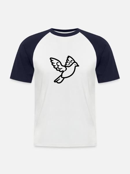 Dove - Men's Baseball T-Shirt - white/navy