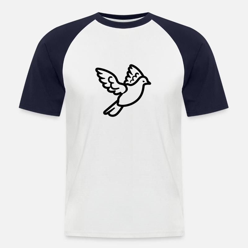 Taube - Männer Baseball-T-Shirt - Weiß/Navy
