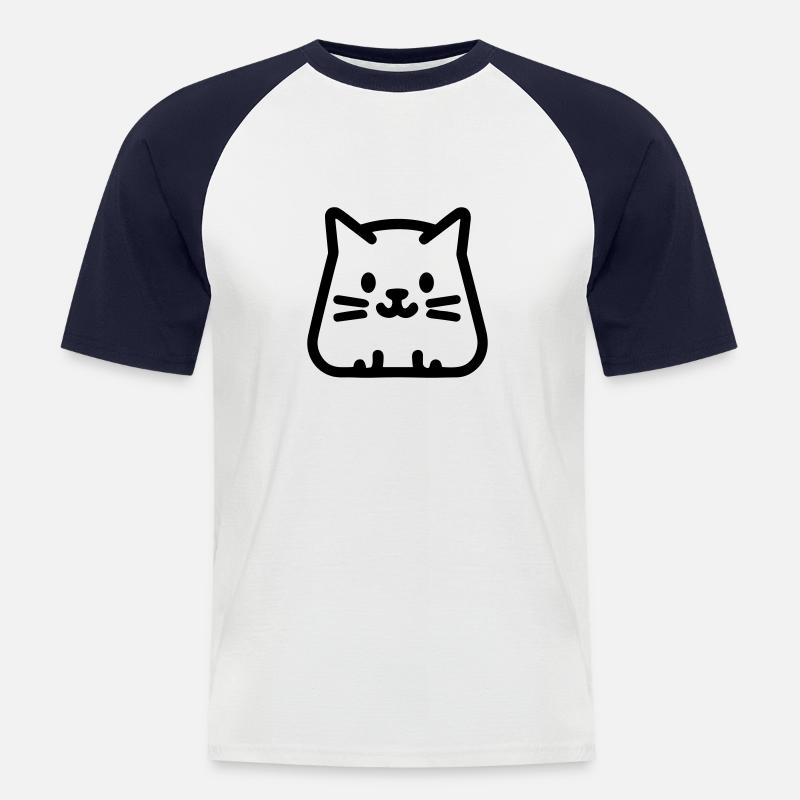 Kätzchen - Männer Baseball-T-Shirt - Weiß/Navy