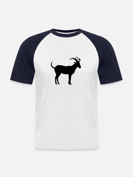Chèvre - T-shirt baseball manches courtes Homme - blanc/marine