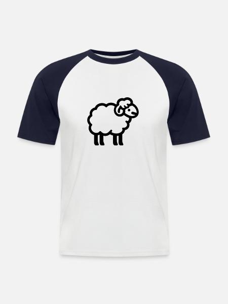 sheep - Men's Baseball T-Shirt - white/navy