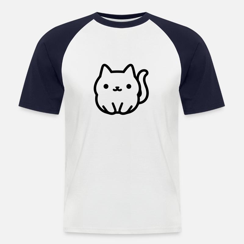 cat - Men's Baseball T-Shirt - white/navy