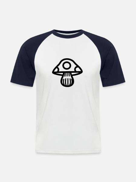 Mushroom - Men's Baseball T-Shirt - white/navy