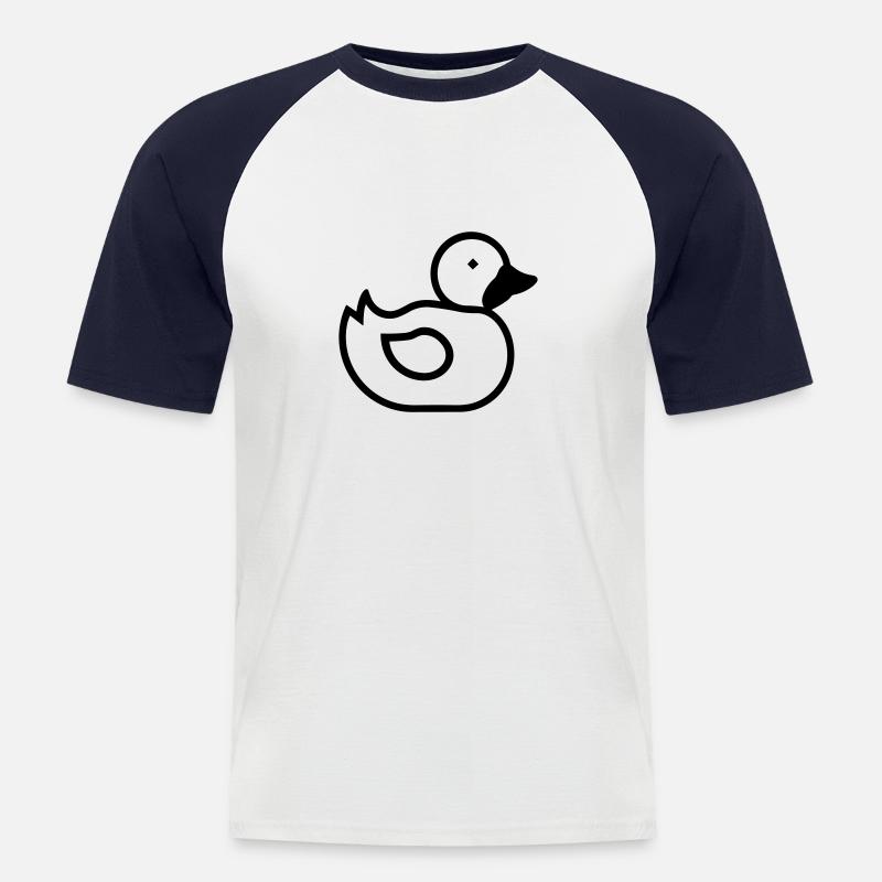 Ente - Männer Baseball-T-Shirt - Weiß/Navy