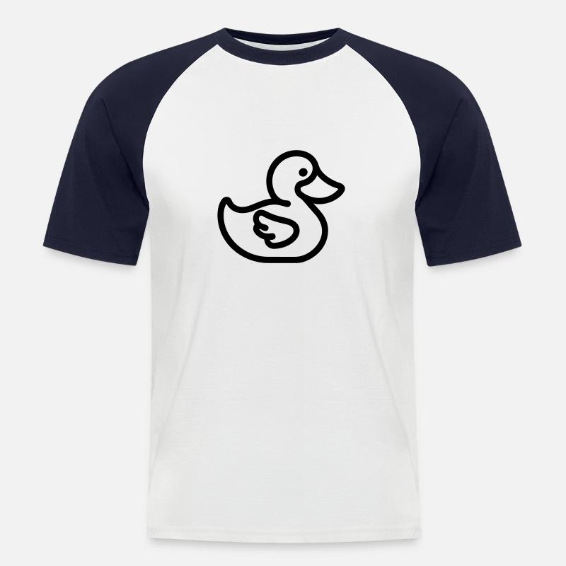 Ente - Männer Baseball-T-Shirt - Weiß/Navy