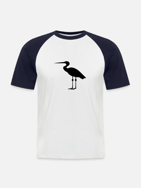 Simple Little Stork - Men's Baseball T-Shirt - white/navy