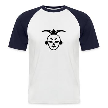 clown - T-shirt baseball manches courtes Homme - blanc/marine - Devant - Nik (191cm)