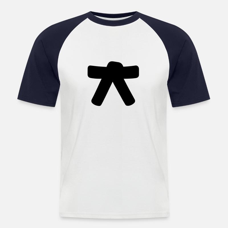 Gürtel - Männer Baseball-T-Shirt - Weiß/Navy