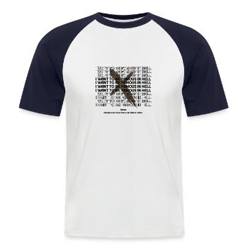 Die Kraft des Glaubens überwindet die Dunkelheit - Männer Baseball-T-Shirt - Weiß/Navy - Vorne - Nik (191cm)