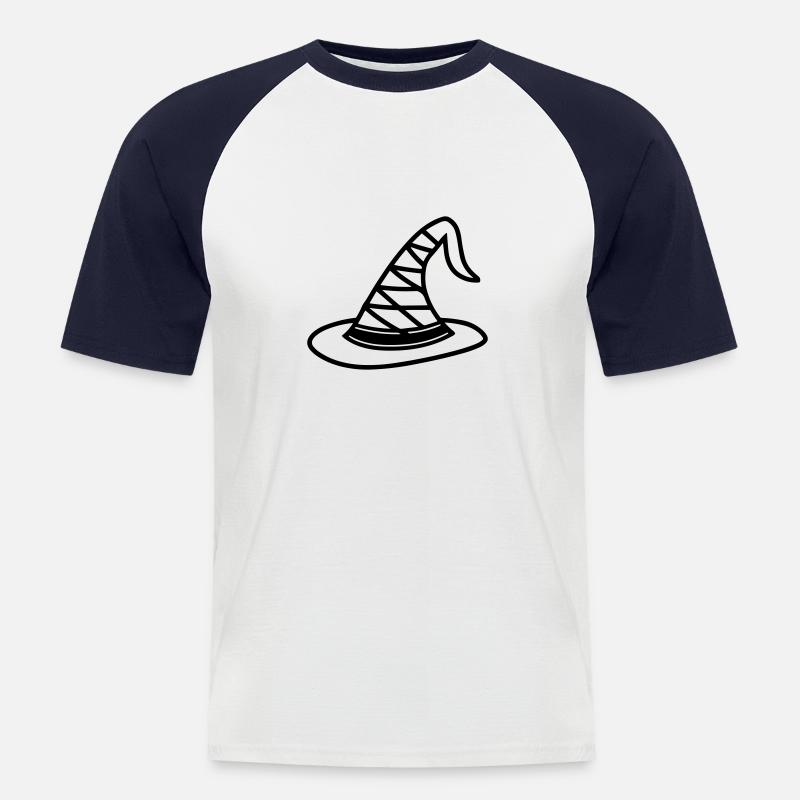 Magischer Hut - Männer Baseball-T-Shirt - Weiß/Navy