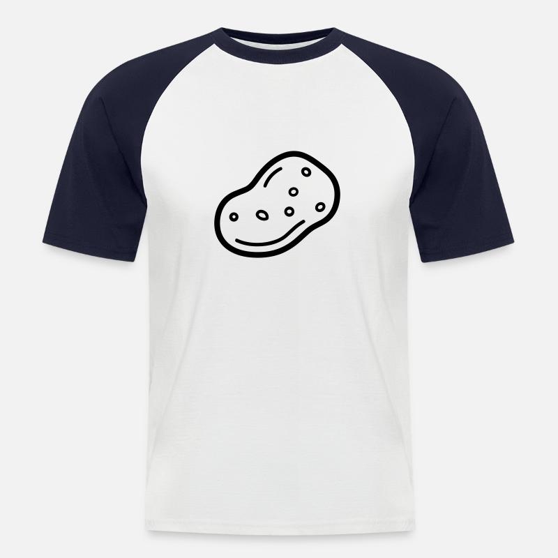 Kartoffel - Männer Baseball-T-Shirt - Weiß/Navy