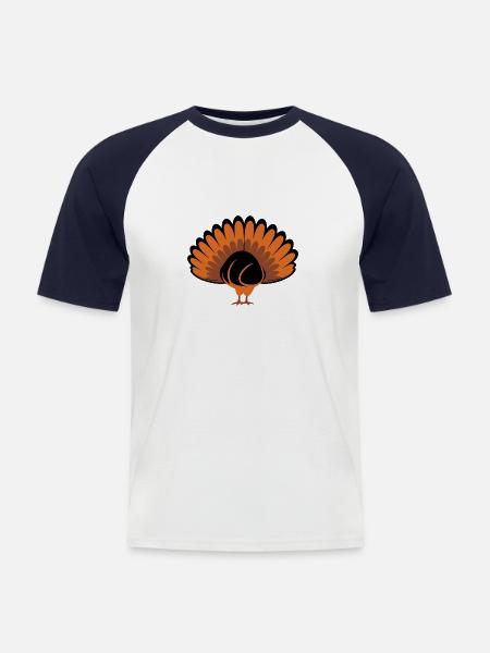Truthühner - Männer Baseball-T-Shirt - Weiß/Navy