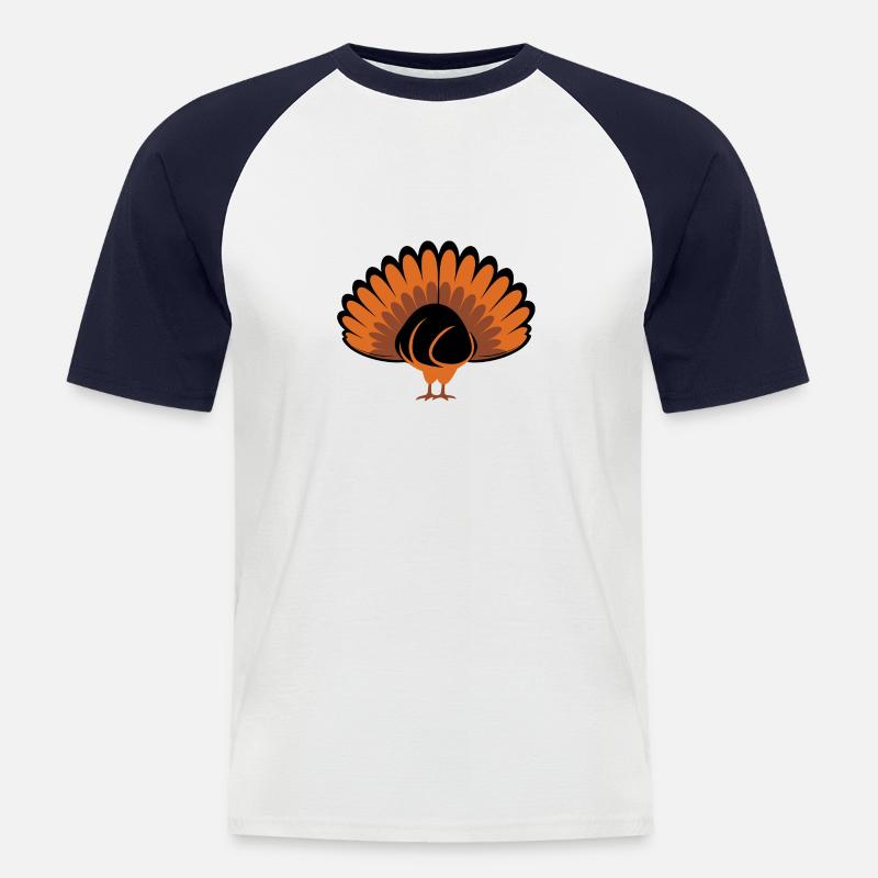 Truthühner - Männer Baseball-T-Shirt - Weiß/Navy