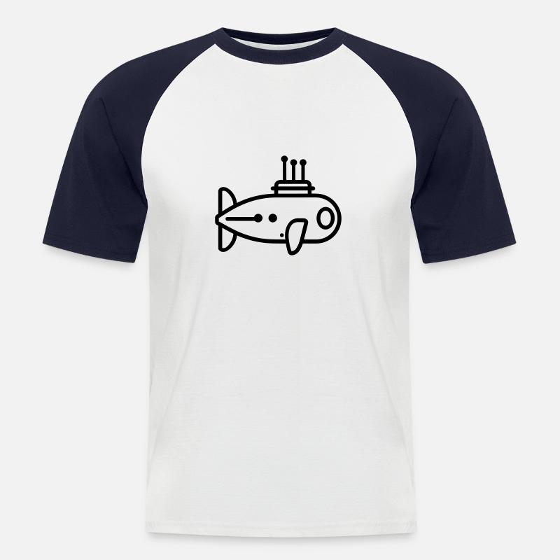 U-Boot-Boot - Männer Baseball-T-Shirt - Weiß/Navy