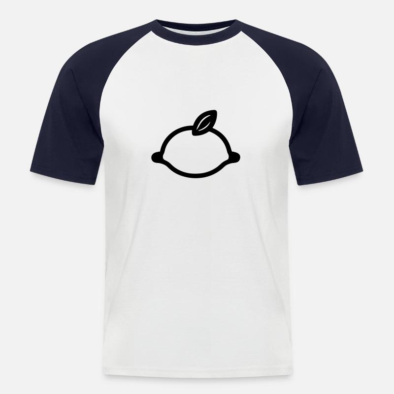 Zitrone - Männer Baseball-T-Shirt - Weiß/Navy