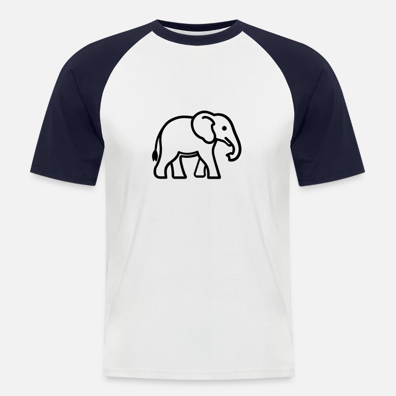 Elephant - Men's Baseball T-Shirt - white/navy