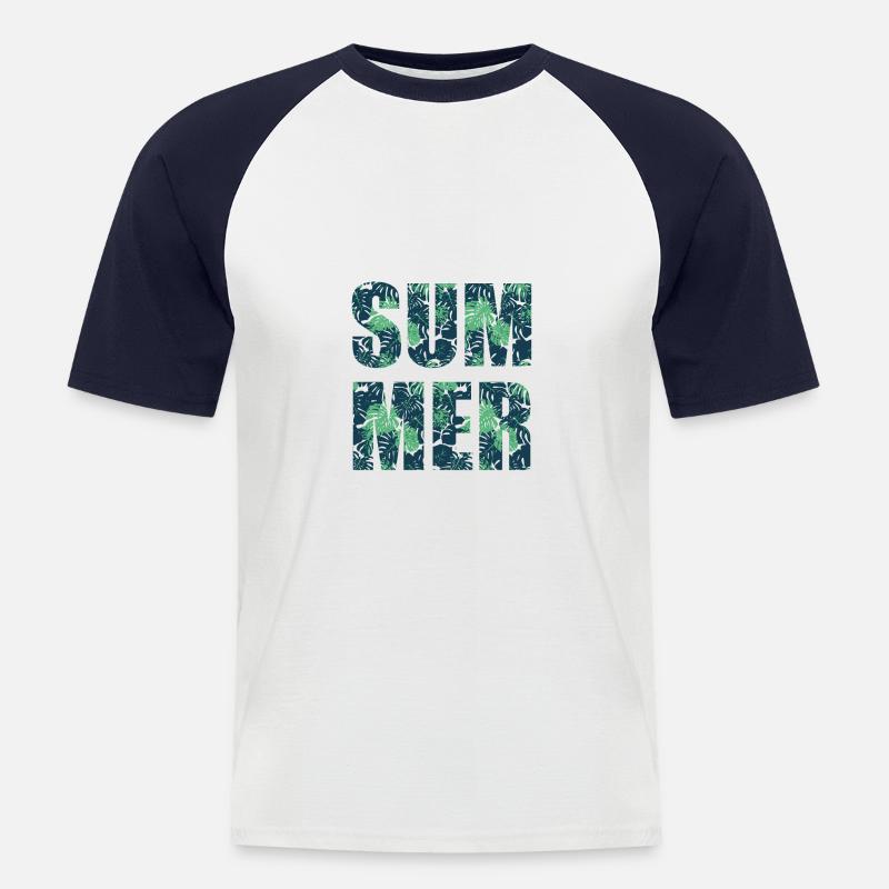 summer - Men's Baseball T-Shirt - white/navy