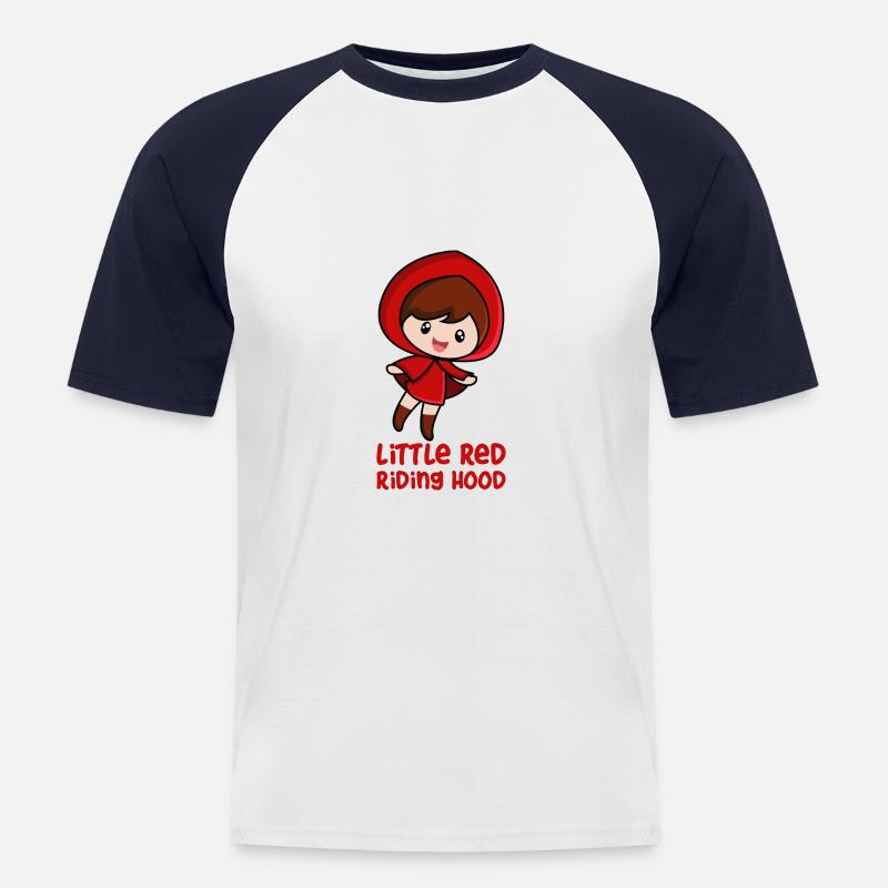 Rotkäppchen - Männer Baseball-T-Shirt - Weiß/Navy