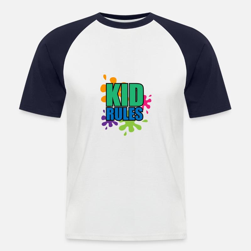 Kind sein - Männer Baseball-T-Shirt - Weiß/Navy