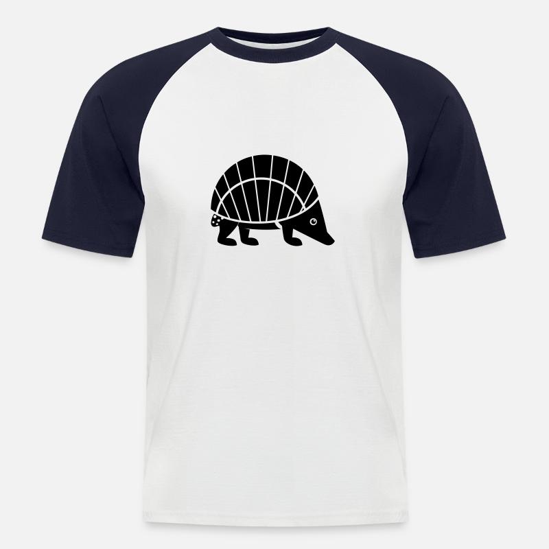 Gürteltier - Männer Baseball-T-Shirt - Weiß/Navy