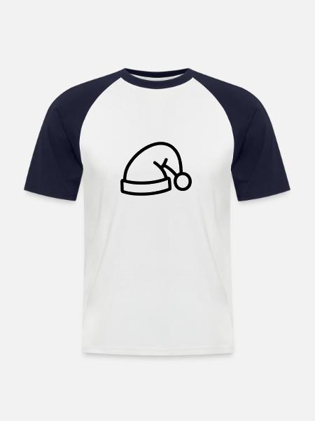 Christmas hat - Men's Baseball T-Shirt - white/navy