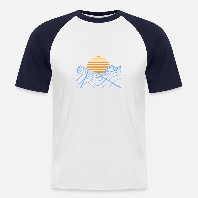 Retrowave Synthwave 80s Design - Männer Baseball-T-Shirt - Weiß/Navy