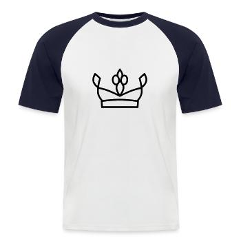 diadème - T-shirt baseball manches courtes Homme - blanc/marine - Devant - Nik (191cm)