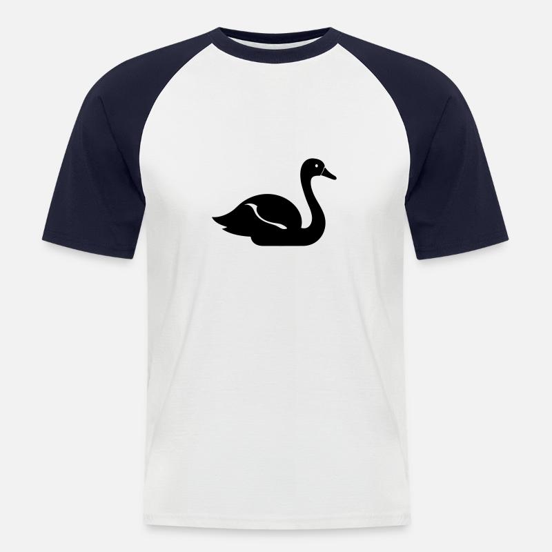 Swan - Men's Baseball T-Shirt - white/navy
