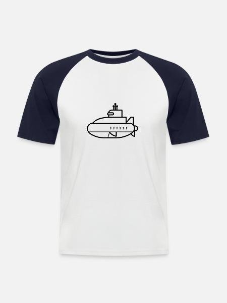 U-Boot-Boot - Männer Baseball-T-Shirt - Weiß/Navy