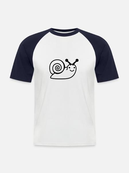 Snail - Men's Baseball T-Shirt - white/navy
