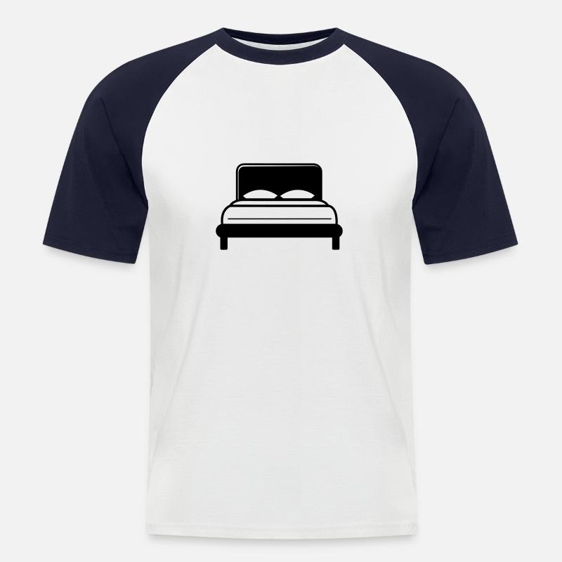Bett - Männer Baseball-T-Shirt - Weiß/Navy