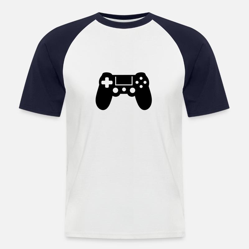 Video game controller - Men's Baseball T-Shirt - white/navy