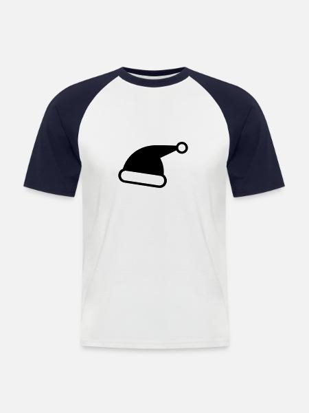 Christmas hat - Men's Baseball T-Shirt - white/navy