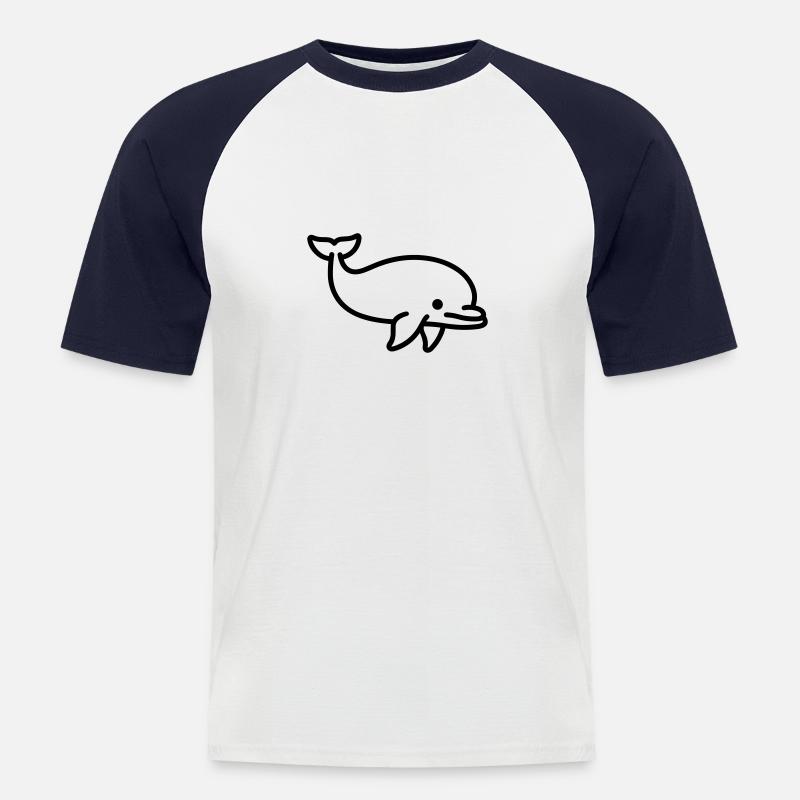 dolphin - Men's Baseball T-Shirt - white/navy